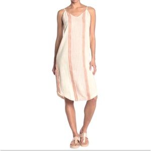 Rip Curl Cream Baja Stripe Midi Dress, Size S
